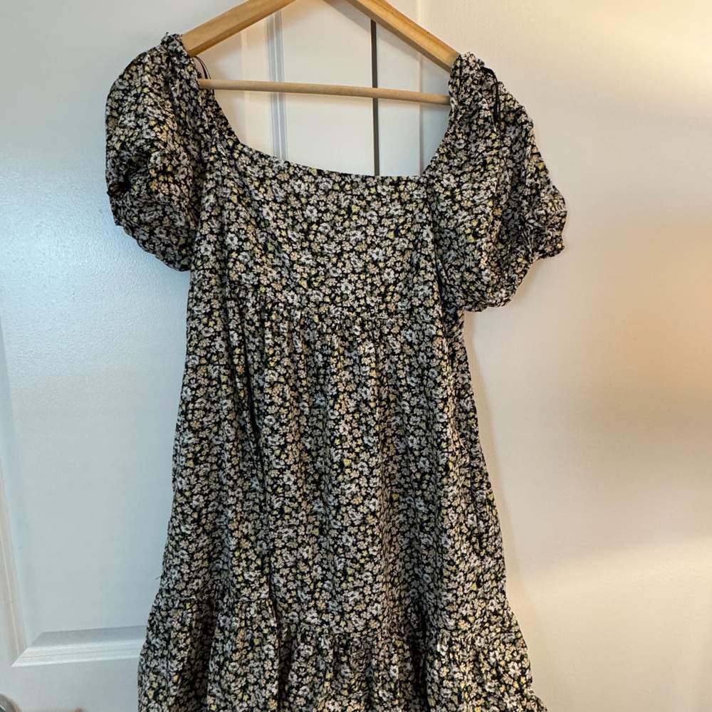 Uniqlo Black Floral Dress